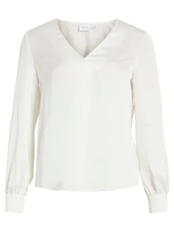 VIELLETTE V-NECK L/S TOP - NOOS snow white