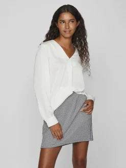 VIELLETTE V-NECK L/S TOP - NOOS snow white