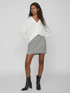 VIELLETTE V-NECK L/S TOP - NOOS snow white