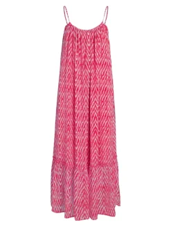 VIFALIA KIRA S/L ANCLE DRESS/SU pink yarrow