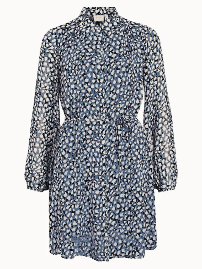 VIFALIA ROE L/S SHORT SHIRT DRESS/SU/PB true blue