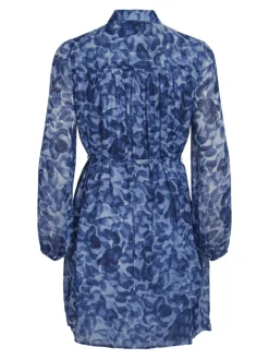 VIFALIA ROE L/S SHORT SHIRT DRESS/SU/PB true blue