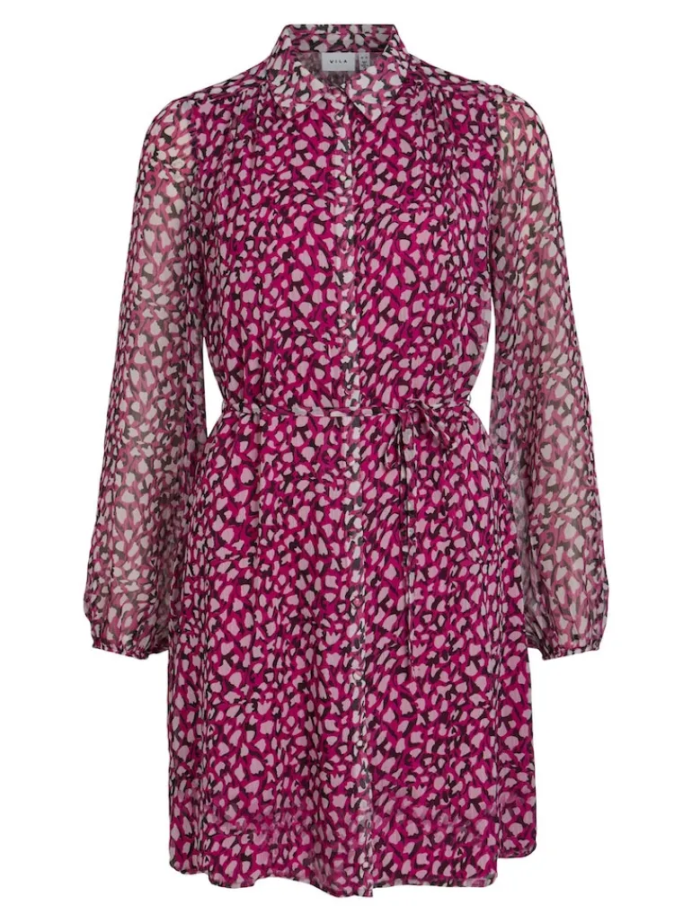 VIFALIA ROE L/S SHORT SHIRT DRESS/SU/PB cattleya orchid