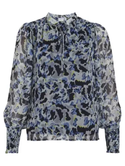 VIFALIA TWI TIE NECK L/S TOP/DFS cornstalk