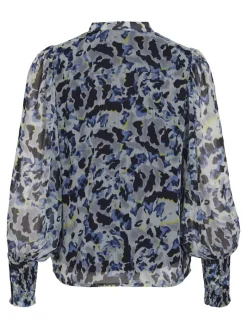 VIFALIA TWI TIE NECK L/S TOP/DFS cornstalk