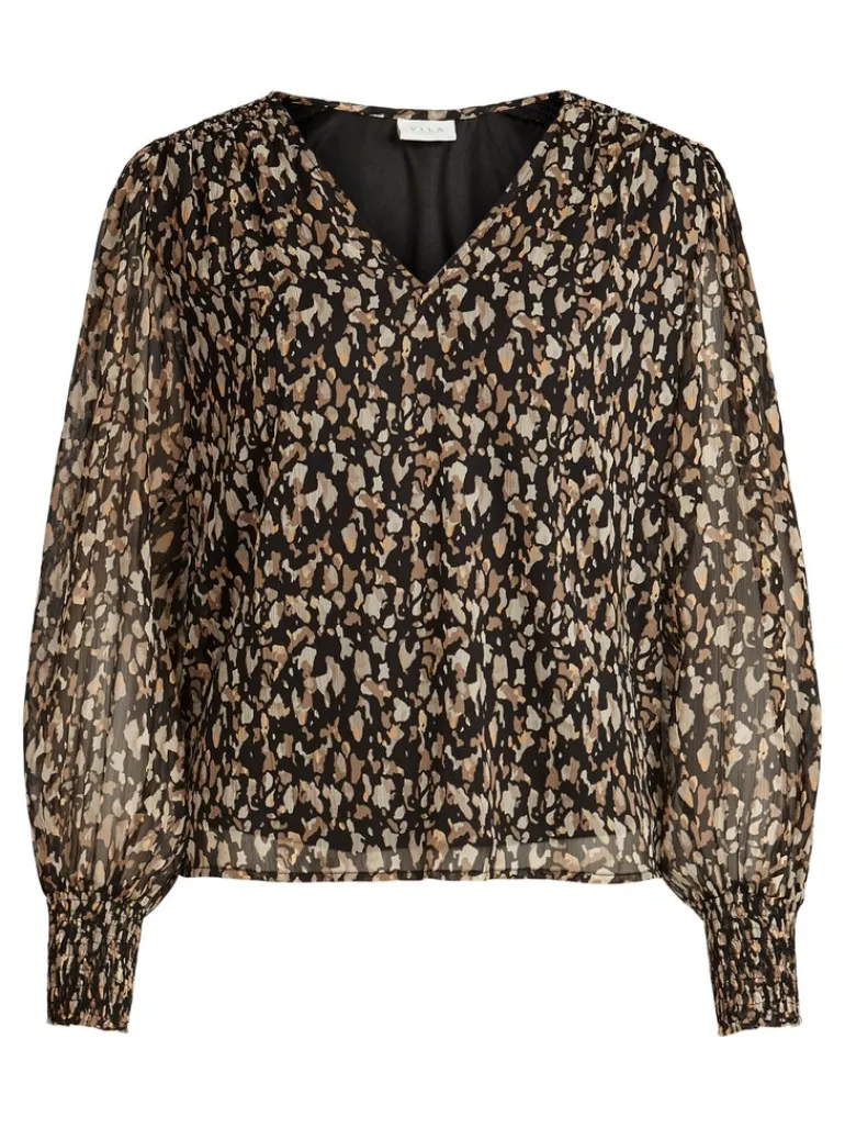 VIFALIA V-NECK L/S TOP black