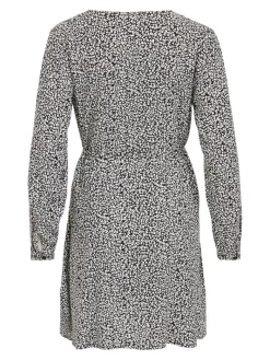 VIFINI V-NECK L/S SHORT DRESS/SU - NOOS black-lilia