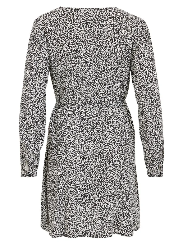 VIFINI V-NECK L/S SHORT DRESS/SU - NOOS black-lilia
