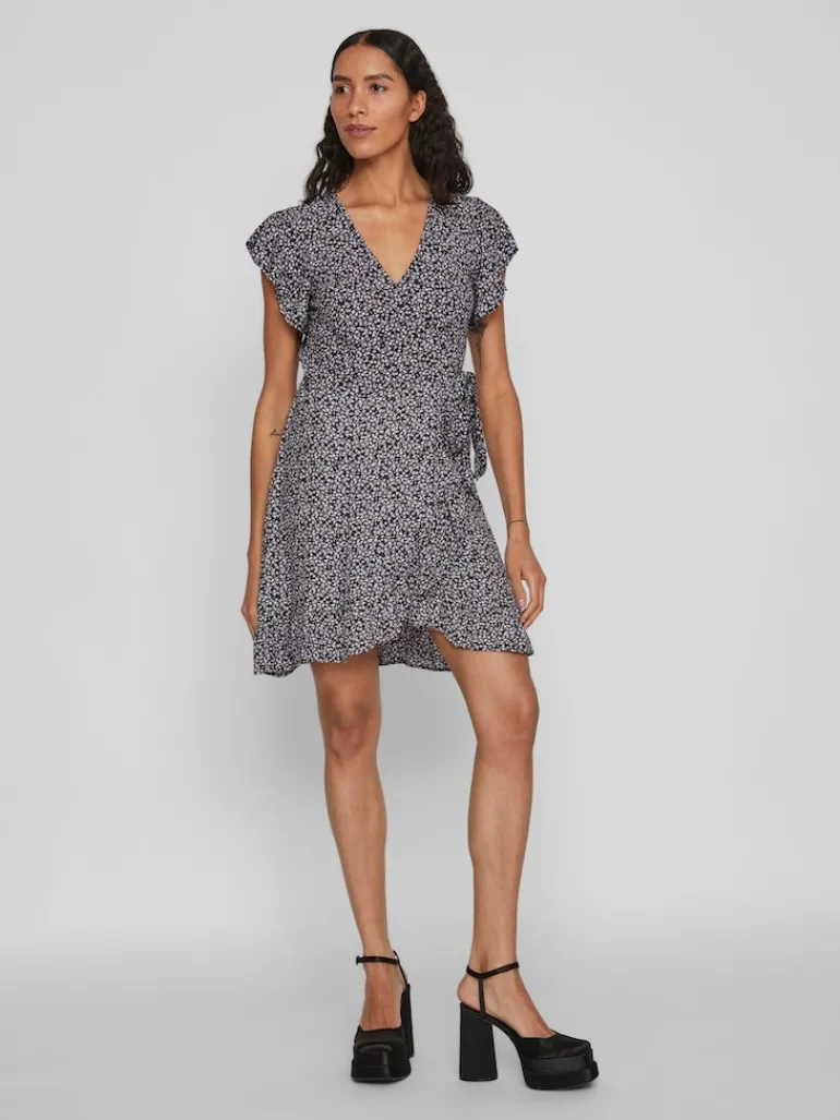 VIFINI WRAP S/S SHORT DRESS - NOOS sweet lavender