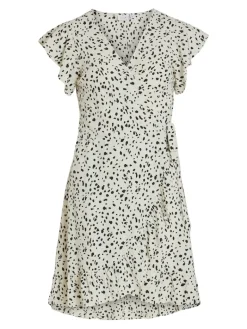 VIFINI WRAP S/S SHORT DRESS - NOOS birch