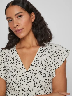 VIFINI WRAP S/S SHORT DRESS - NOOS birch