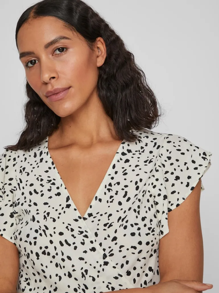 VIFINI WRAP S/S SHORT DRESS - NOOS birch