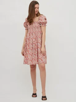 VIFLOWS SQUARENECK 2/4 DRESS cloud dancer