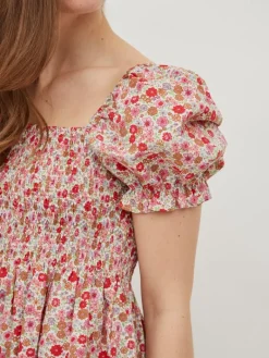 VIFLOWS SQUARENECK 2/4 DRESS cloud dancer
