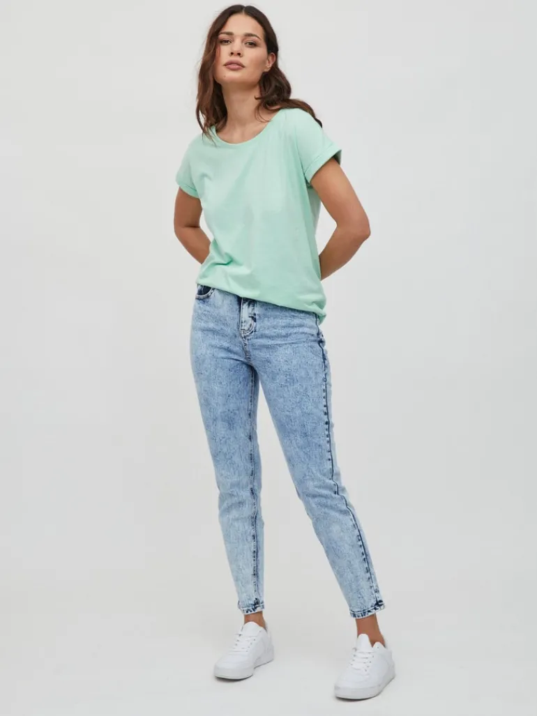 VIGILLIANA HW MOM JEANS medium blue denim