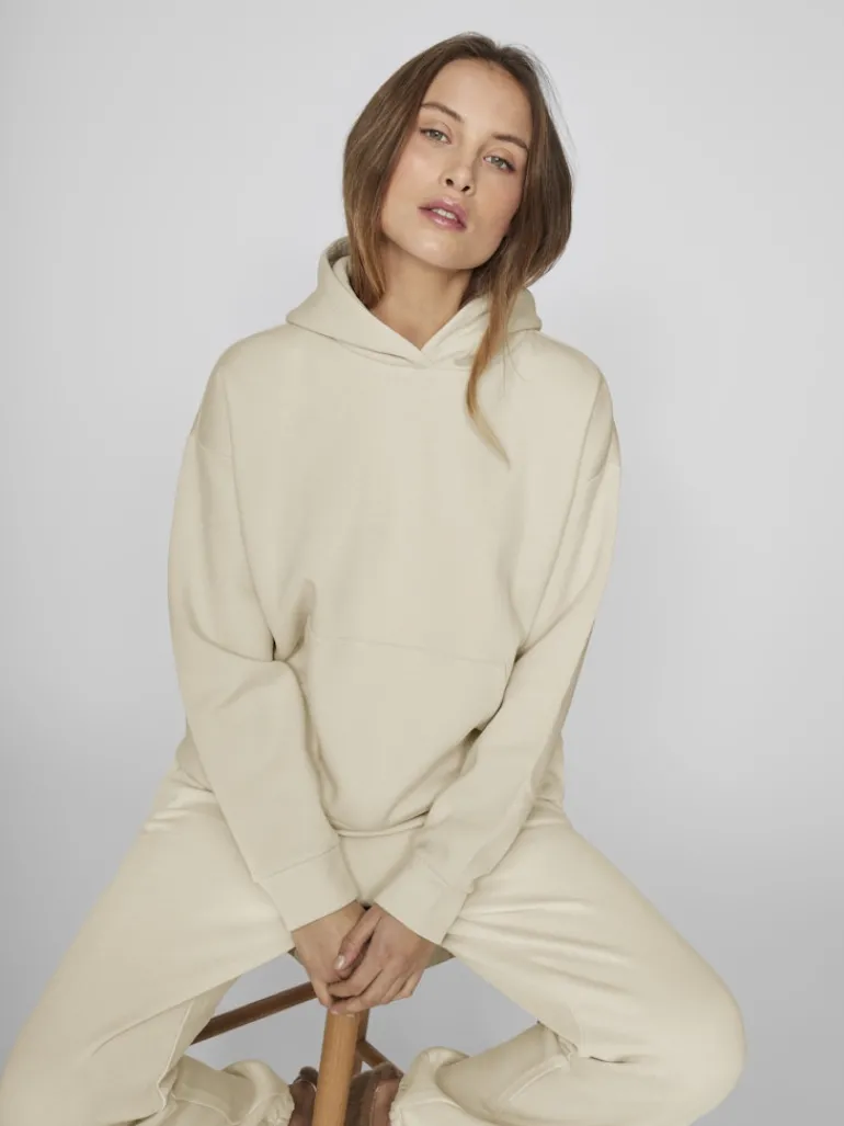 VIHURIS L/S LOOSE SWEAT HOODIE/PB birch