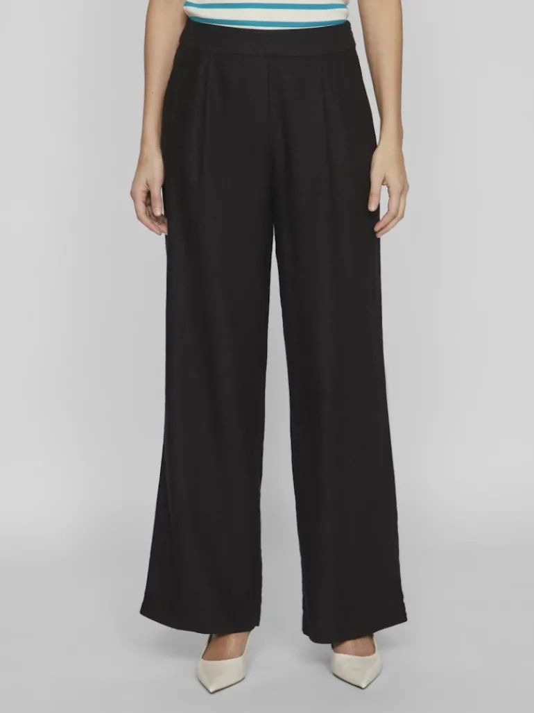 VIJOLANDA HW LINEN BLEND PANTS - NOOS black beauty