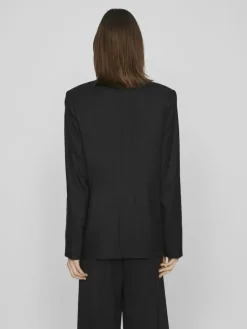 VIJOLANDA L/S LINEN BLEND BLAZER - NOOS black beauty