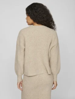 VIKACHEL O-NECK L/S KNIT TOP/R/1 natural melange