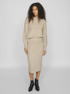 VIKACHEL O-NECK L/S KNIT TOP/R/1 natural melange
