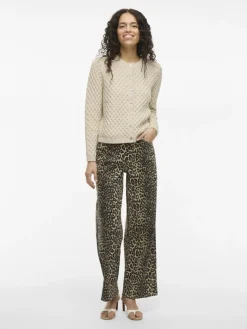 VIKALI L/S O-NECK KNIT BUTTON CARDIGAN birch