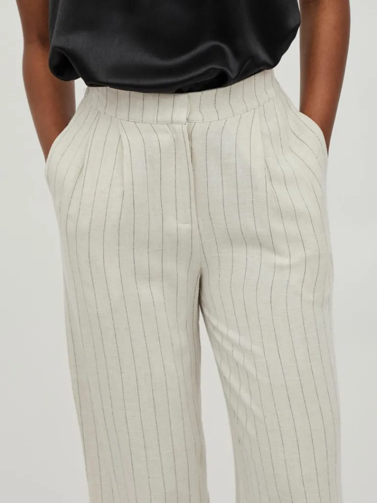 VIKULIA HW CROPPED PANTS natural melange