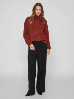 VILAJULI ROLLNECK L/S KNIT - NOOS fired brick