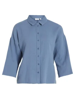 VILANIA BUTTON 3/4 SHIRT - NOOS coronet blue