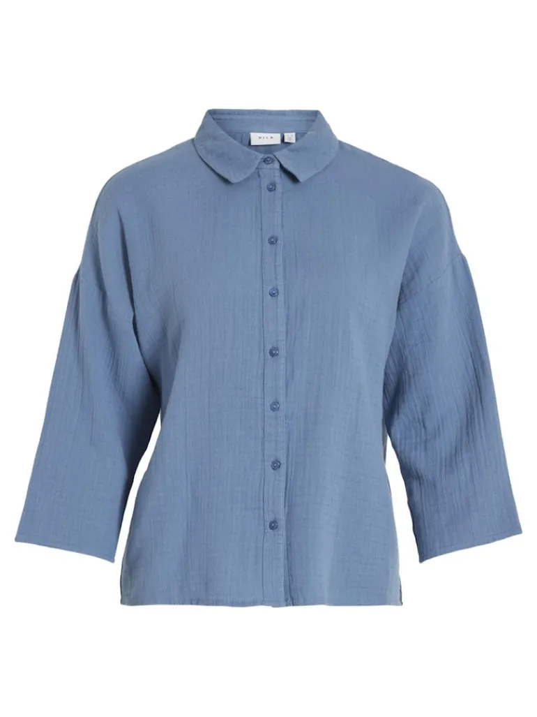 VILANIA BUTTON 3/4 SHIRT - NOOS coronet blue
