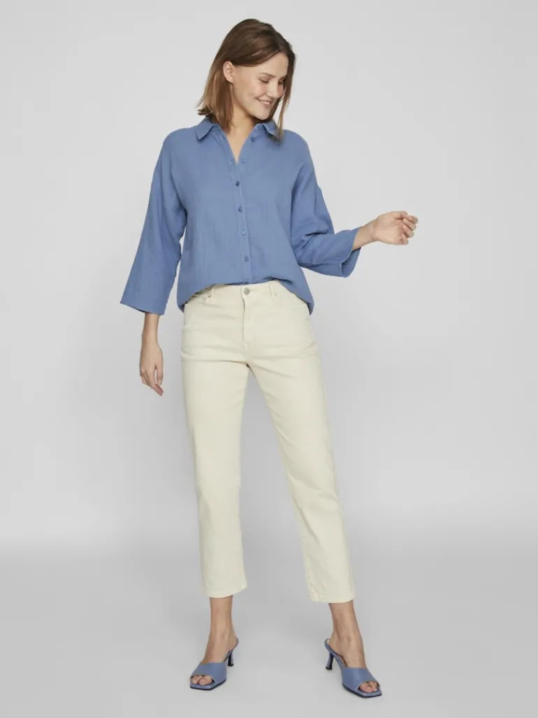 VILANIA BUTTON 3/4 SHIRT - NOOS coronet blue