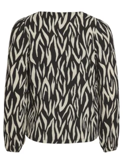 VILAYA LULA V-NECK L/S TOP/SU/LC black