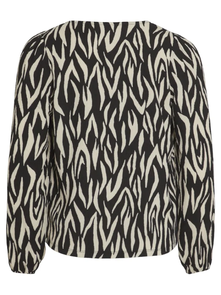 VILAYA LULA V-NECK L/S TOP/SU/LC black
