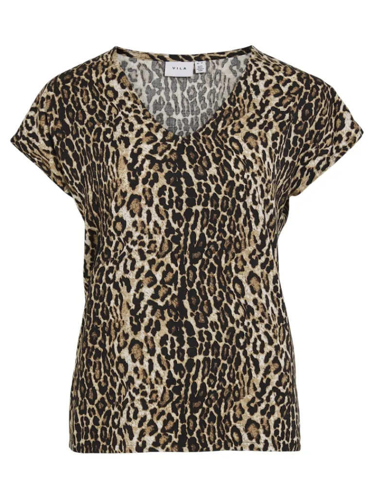 VILAYA S/S V-NECK TOP black