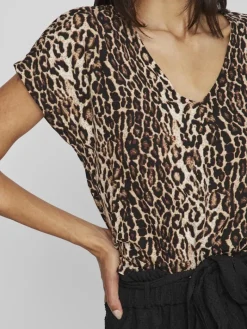 VILAYA S/S V-NECK TOP black
