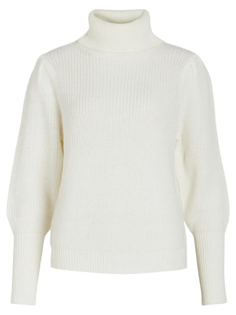 VILOU NEW ROLLNECK L/S KNIT TOP - NOOS white alyssum