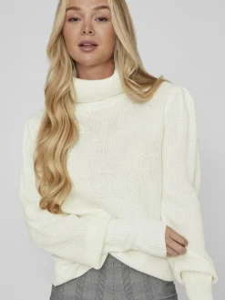 VILOU NEW ROLLNECK L/S KNIT TOP - NOOS white alyssum