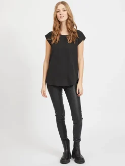 VILOVIE CAPSLEEVE TOP/SU - NOOS black