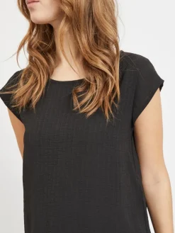 VILOVIE CAPSLEEVE TOP/SU - NOOS black