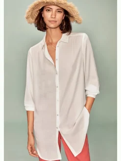 VILUCY BUTTON L/S TUNIC - NOOS snow white