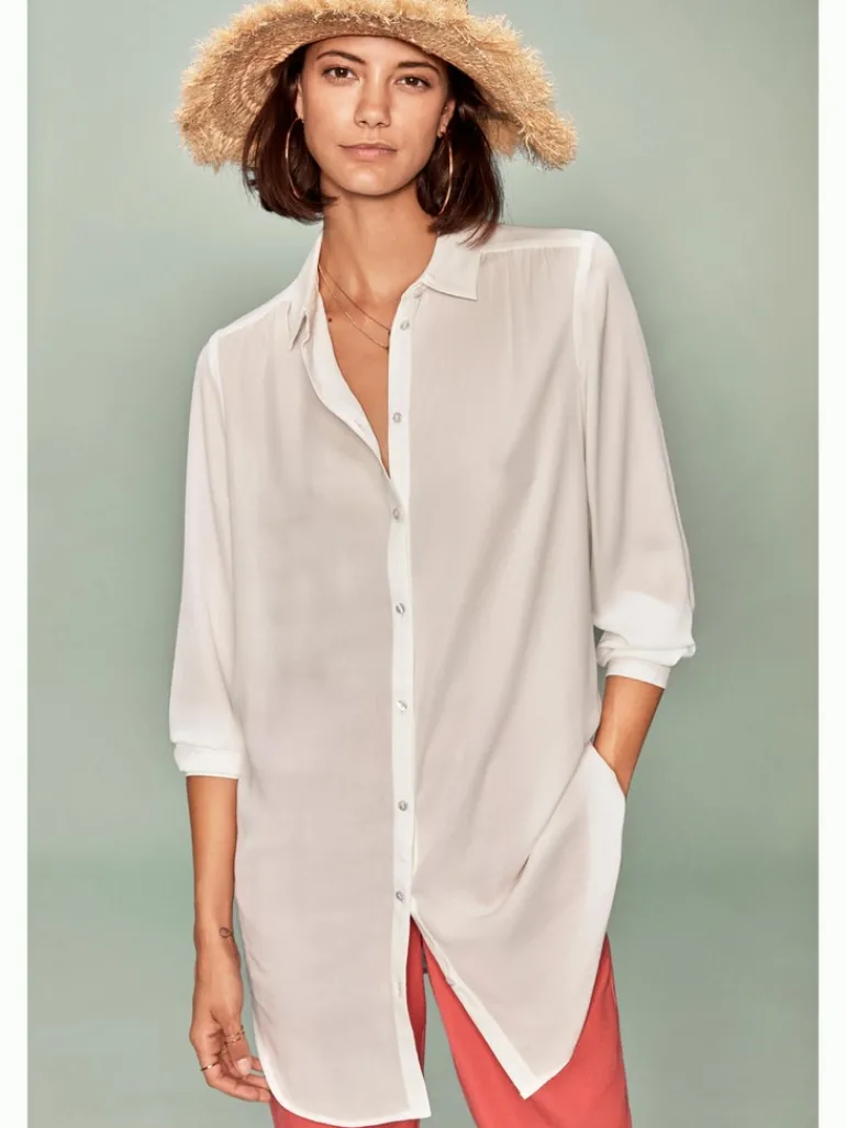 VILUCY BUTTON L/S TUNIC - NOOS snow white