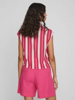 VILULLY S/L TIE TOP pink yarrow