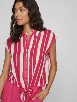 VILULLY S/L TIE TOP pink yarrow
