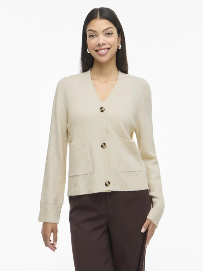VIMIRAZ V-NECK L/S KNIT CARDIGAN/PB birch