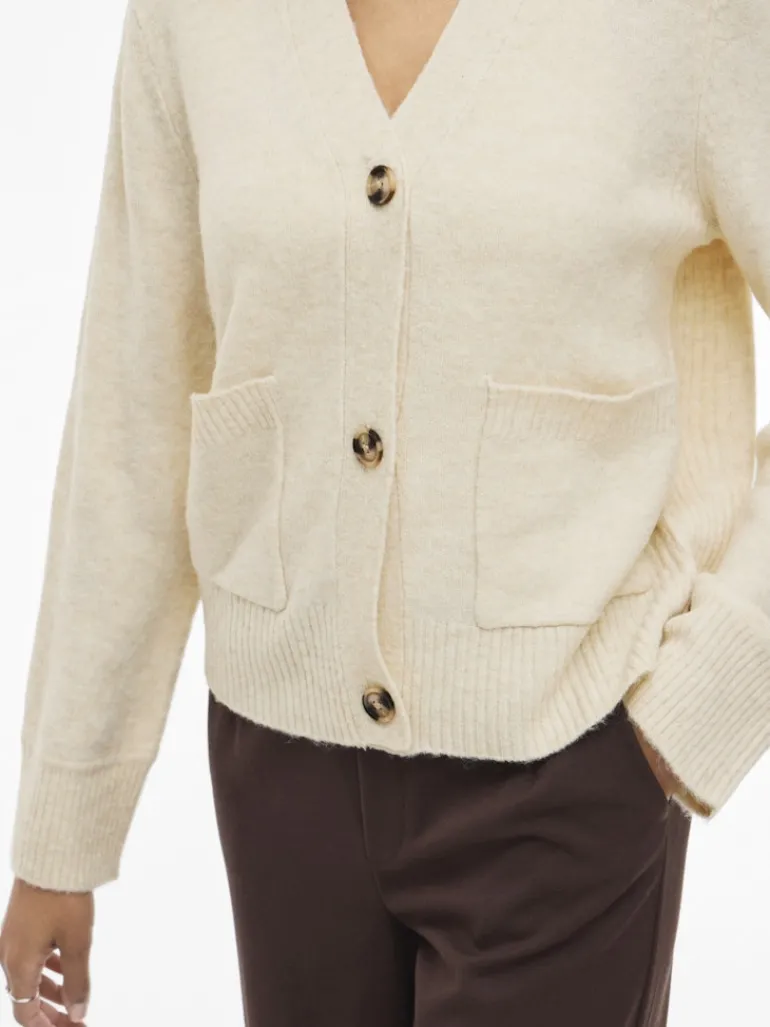 VIMIRAZ V-NECK L/S KNIT CARDIGAN/PB birch