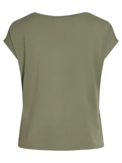 VIMODALA V-NECK S/S TOP/SU - NOOS four leaf clover
