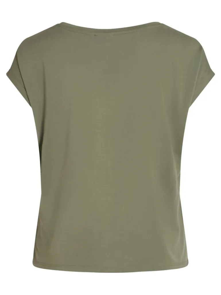 VIMODALA V-NECK S/S TOP/SU - NOOS four leaf clover