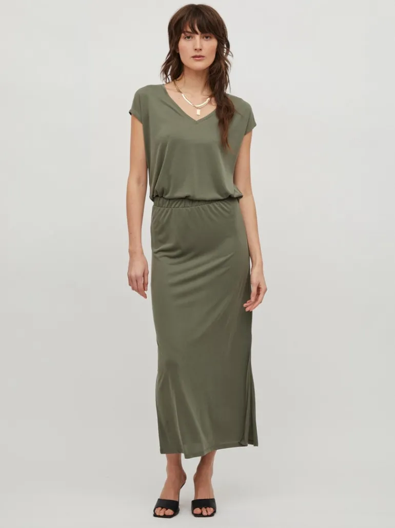 VIMODALA V-NECK S/S TOP/SU - NOOS four leaf clover