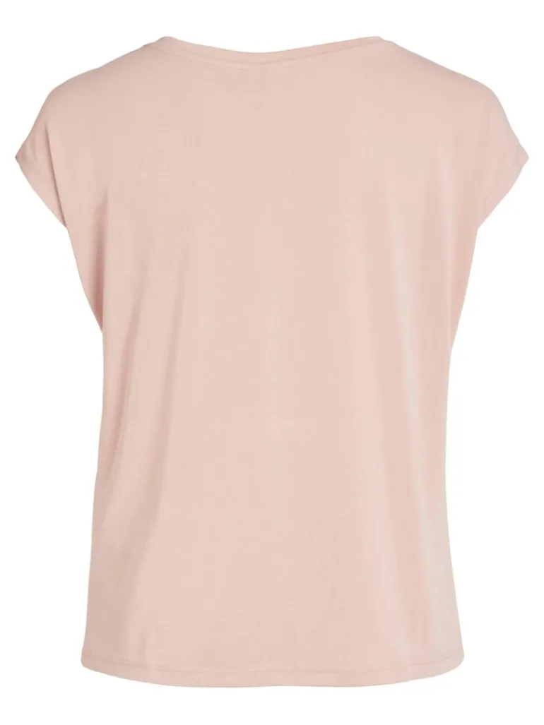 VIMODALA V-NECK S/S TOP/SU - NOOS misty rose