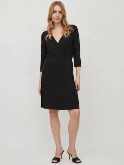 VIMOONEY 3/4 WRAP DRESS black