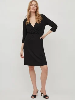 VIMOONEY 3/4 WRAP DRESS black